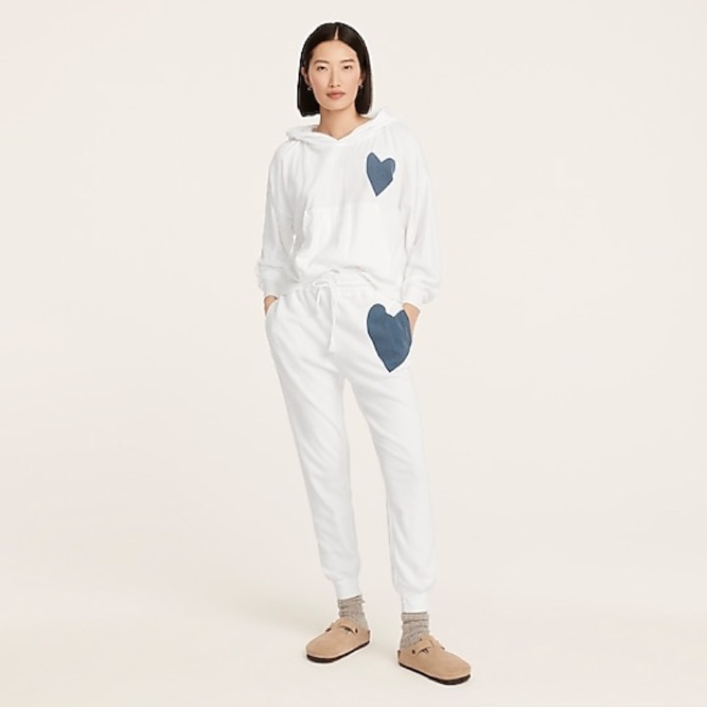 JCREW Magic Rinse™ hoodie and sweatpants with heart set